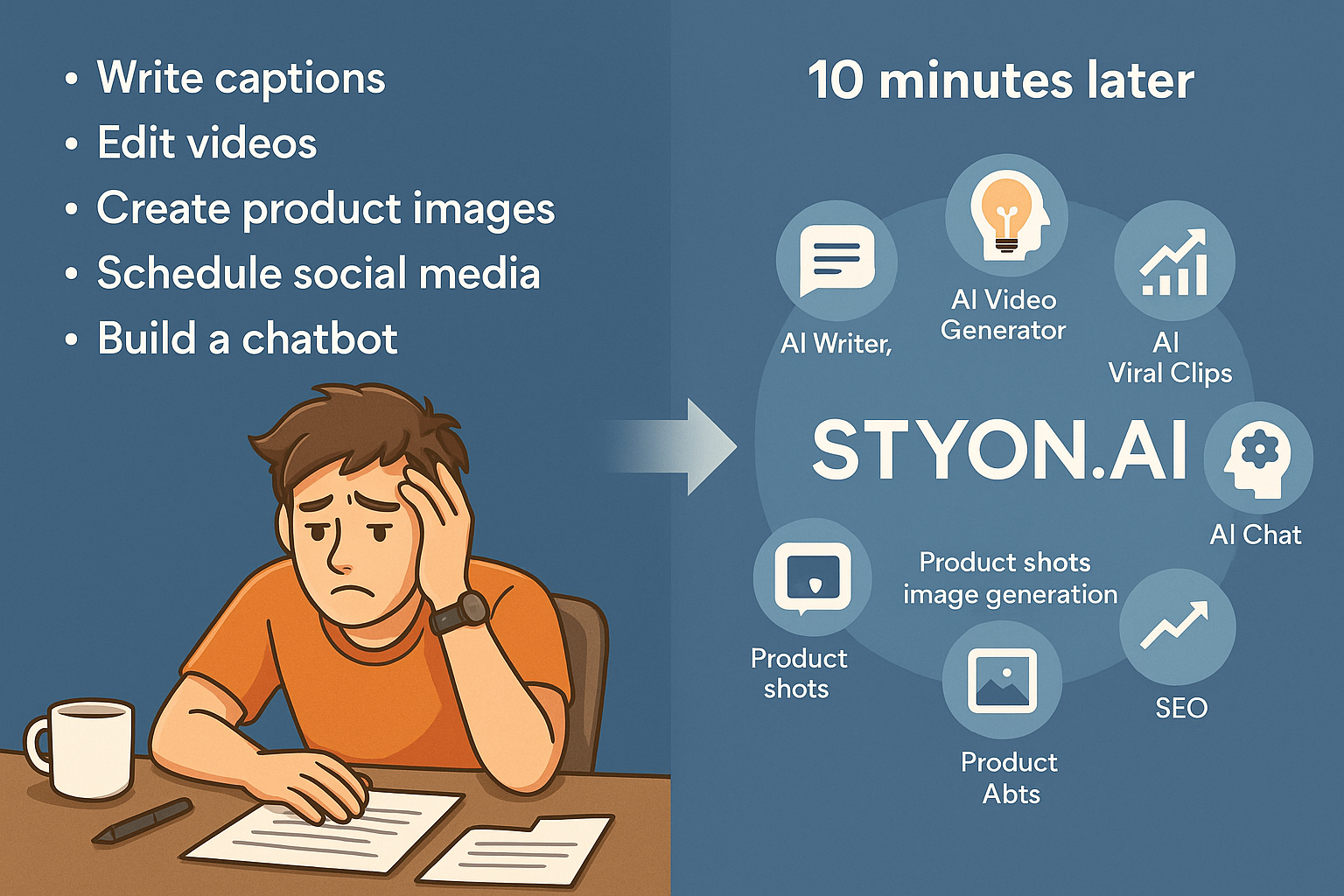What Takes You 10 Hours, STYON.AI Does in 10 Minutes Was du in 10 Stunden machst, erledigt STYON.AI in 10 Minuten